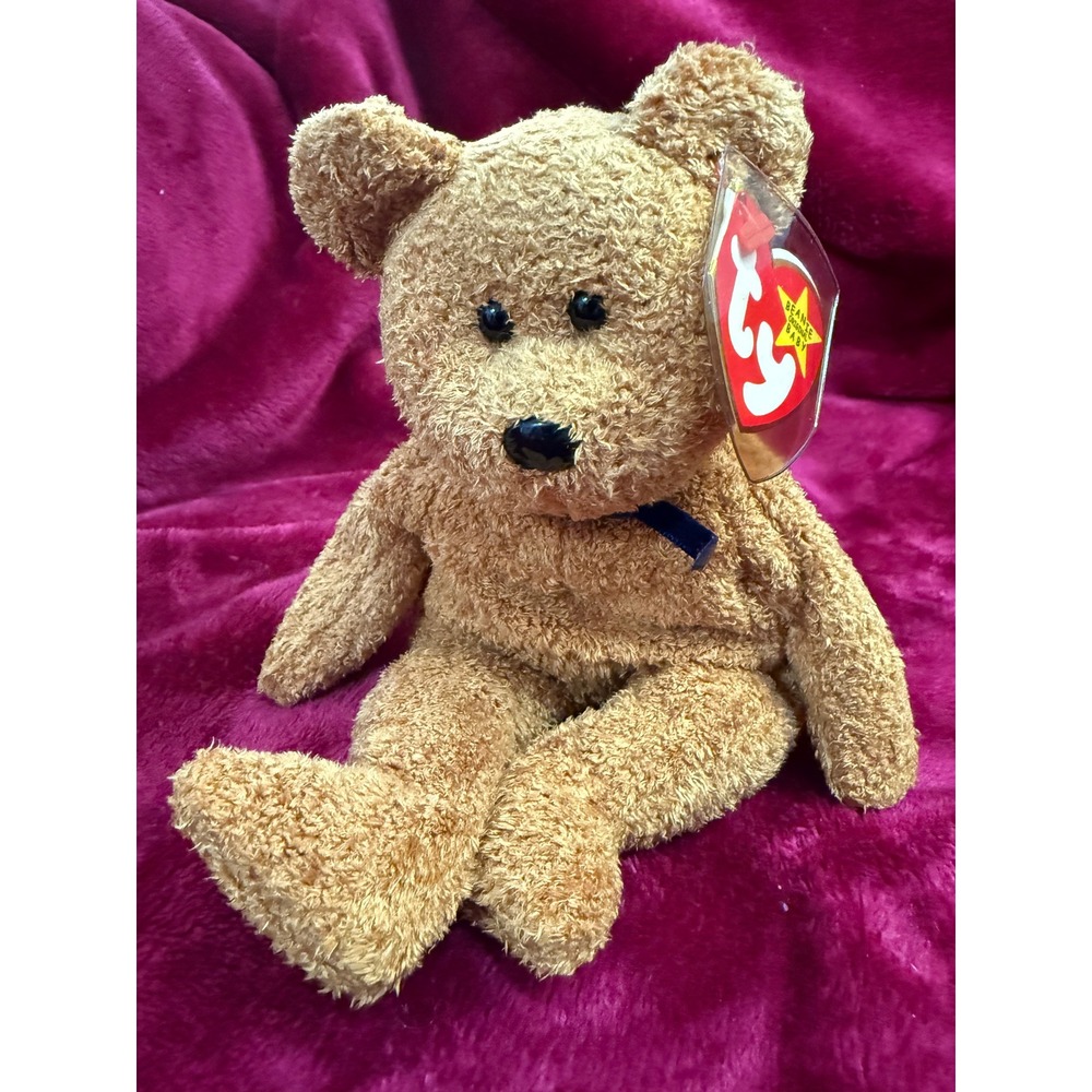 Ty Beanie Baby Fuzz Bear Unisex Small Brown Excellent 1998 Textured Plush 4237